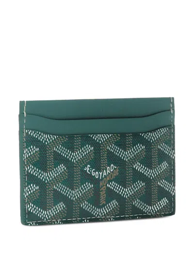 Pre-owned Goyard Saint Sulpice Card Holder In Green