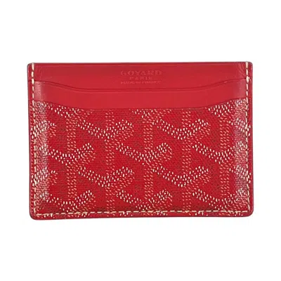 Pre-owned Goyard Saint Sulpice Card Holder Wallet In Red