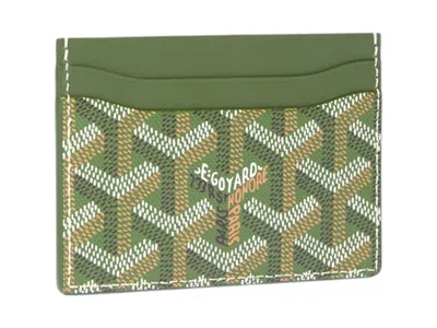 Pre-owned Goyard Saint Sulpice Card Wallet In Khaki