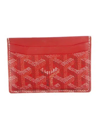 Pre-owned Goyard Saint Sulpice Cardholder Ine Card Holder In Red