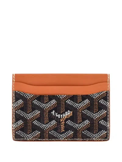 Pre-owned Goyard Saint Sulpice Coated Canvas Card Holder In Brown