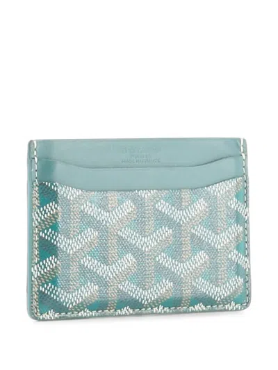 Pre-owned Goyard Saint Sulpice Coated Canvas Card Holder In Green