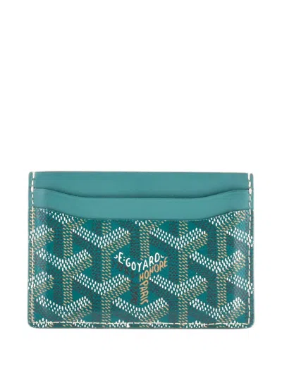 Pre-owned Goyard Saint Sulpice Coated Canvas Card Holder In Green