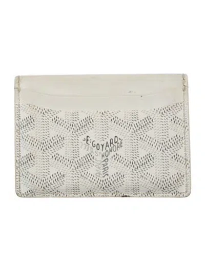 Pre-owned Goyard Saint Sulpice Ine Card Holder In White