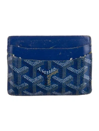 Pre-owned Goyard Saint Sulpice Ine Wallet In Blue