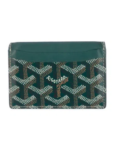 Pre-owned Goyard Saint Suplice Ine Card Holder In Green