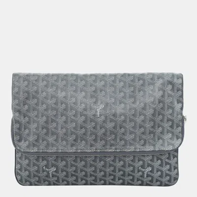 Pre-owned Goyard Sainte Marie Pochette Clutch Gm Bag In Grey