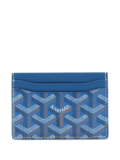 Pre-owned Goyard Saint-sulpice Card Holder In Blue