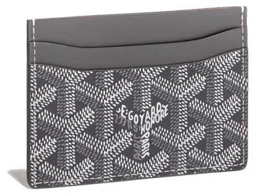Pre-owned Goyard Saintsulpice Card Wallet In Gray