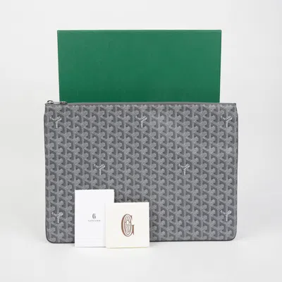 Pre-owned Goyard Sena Gm Clutch In Gray