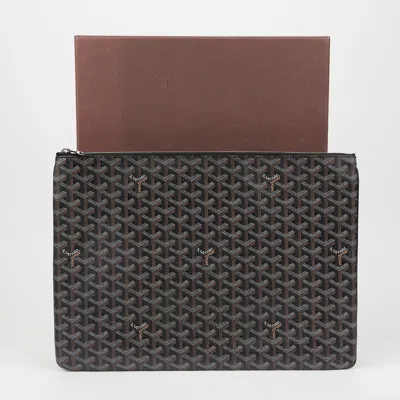 Pre-owned Goyard Sena Gm Size Clutch In Black