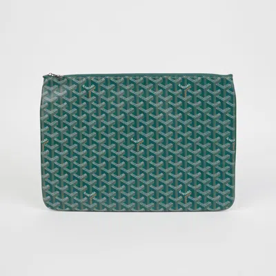Pre-owned Goyard Sena Mgm Clutch In Green
