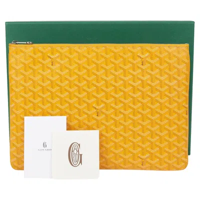 Pre-owned Goyard Sena Mgm Clutch In Yellow
