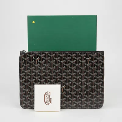 Pre-owned Goyard Sena Mm Clutch In Black