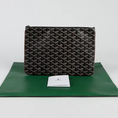 Pre-owned Goyard Sena Mm Clutch In Black