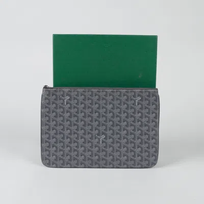 Pre-owned Goyard Sena Mm Clutch In Gray