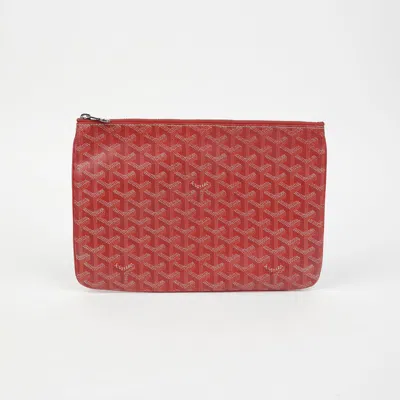 Pre-owned Goyard Sena Mm Clutch In Red