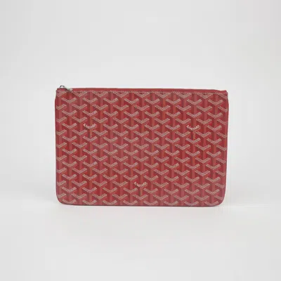 Pre-owned Goyard Sena Mm Clutch In Red