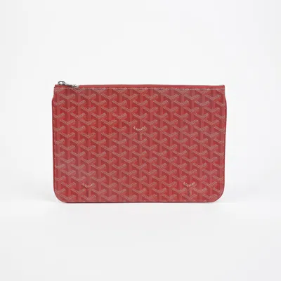 Pre-owned Goyard Sena Mm Clutch In Red