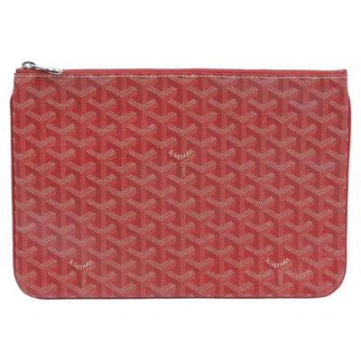Pre-owned Goyard Sena Mm Clutch In Red