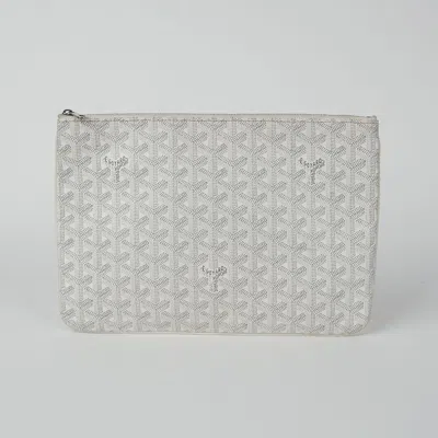 Pre-owned Goyard Sena Mm Clutch In White
