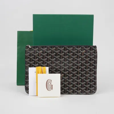 Pre-owned Goyard Sena Mm Size Clutch In Black