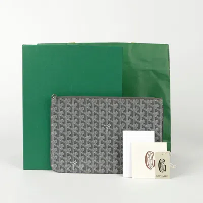Pre-owned Goyard Sena Mm Size Clutch In Gray