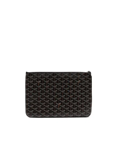 Pre-owned Goyard Sénat Mm Pouch In Black
