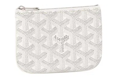 Pre-owned Goyard Sénat Nano Key Pouch White