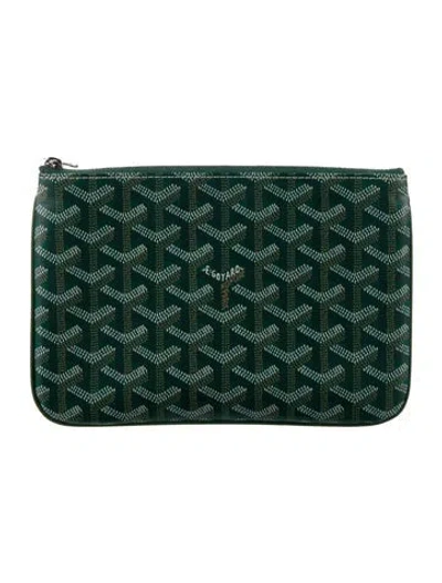 Pre-owned Goyard Sénat Pouch Pm In Green