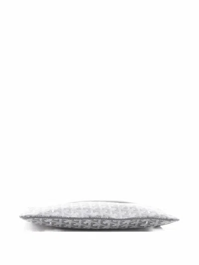 Pre-owned Goyard Senat Zip Coated Canvas Mm Pouch In Grey
