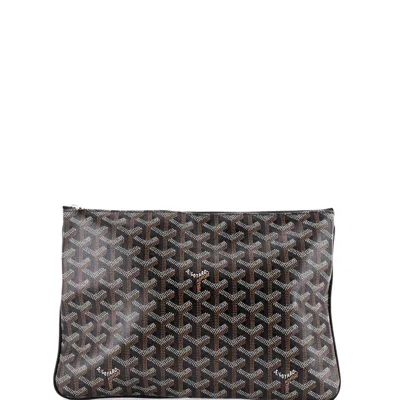 Goyard Senat Zip Pouch Coated Canvas Mm In Brown