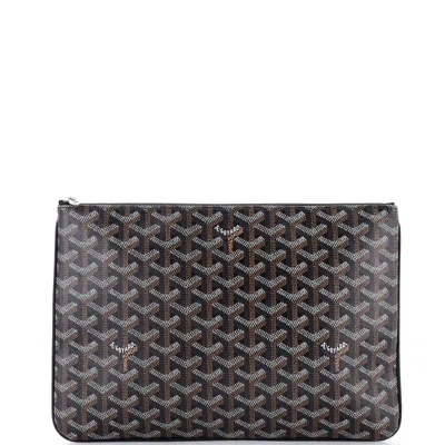 Goyard Senat Zip Pouch Coated Canvas Mm In Brown