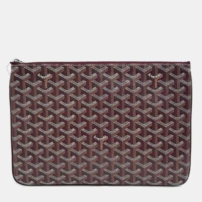 Pre-owned Goyard Senna Mm Bag In Burgundy