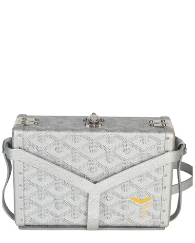 Pre-owned Goyard Silver Canvas Precious Metals Ine Minaudiere Trunk (authentic Pre-loved)