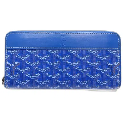Pre-owned Goyard Sky Blue Leather Long Wallet (bi-fold) ()
