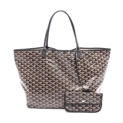Pre-owned Goyard St. Louis Gm Tote Bag Pvc Leather In Black