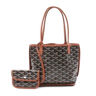 Pre-owned Goyard St. Louis Junior Tote Bag Pvc Leather In Black