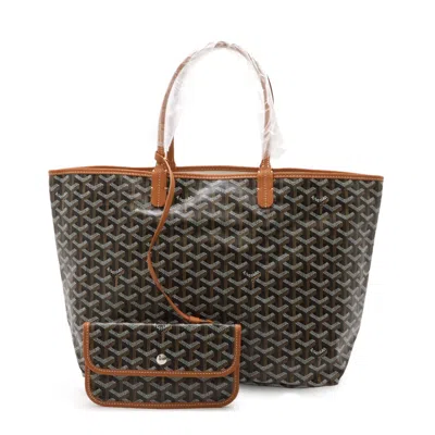 Pre-owned Goyard St. Louis Pm Tote Bag Coated Canvas/leather In Black