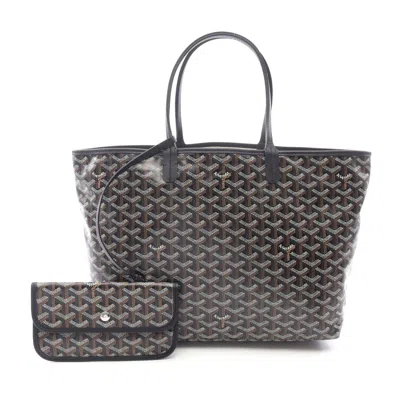 Pre-owned Goyard St. Louis Pm Tote Bag Leather In Black