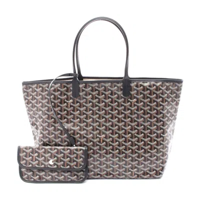 Pre-owned Goyard St. Louis Pm Tote Bag Pvc Canvas Leather In Black