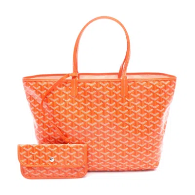 Pre-owned Goyard St. Louis Pm Tote Bag Pvc Canvas In Orange
