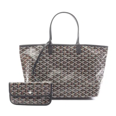 Pre-owned Goyard St. Louis Pm Tote Bag Pvc Leather In Black