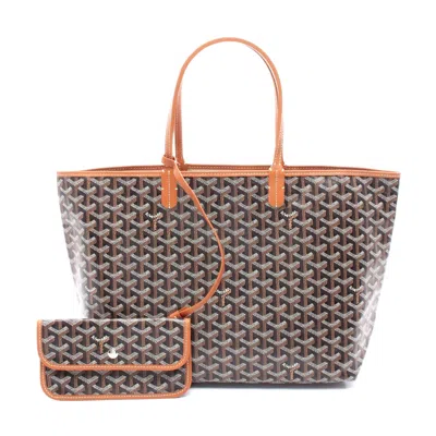 Pre-owned Goyard St. Louis Pm Tote Bag Pvc Leather In Black