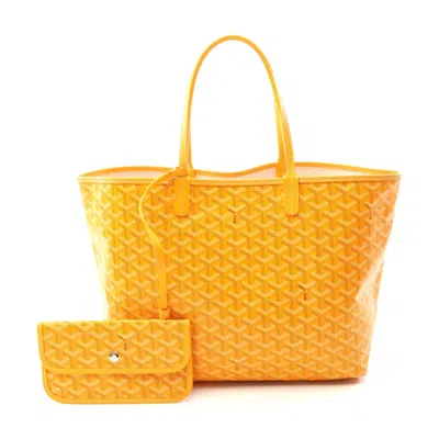 Pre-owned Goyard St. Louis Pm Tote Bag Pvc Leather In Orange