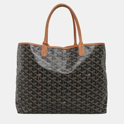 Pre-owned Goyard St. Louis Pm Tote In Black