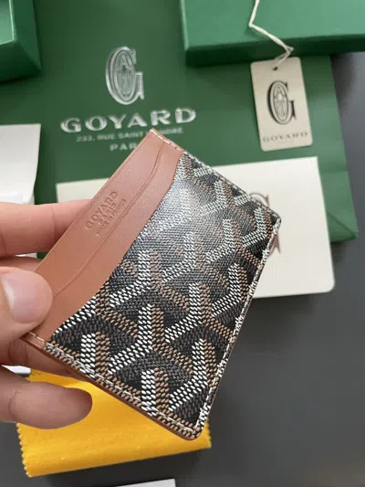 Pre-owned Goyard St Sulpice Classic Iconic Cardholder Wallet In Brown