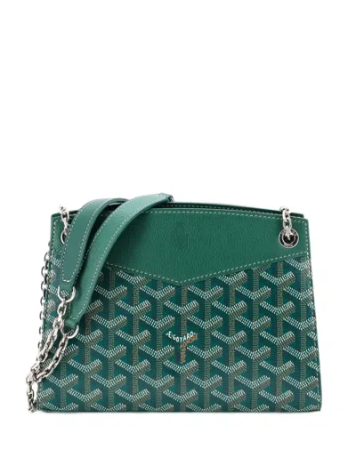 Pre-owned Goyard Structured Rouette Chain Coated Canvas Mini Shoulder Bag In 绿色