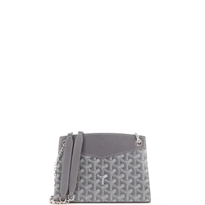 Goyard Structured Rouette Chain Shoulder Bag Coated Canvas Mini In Gray