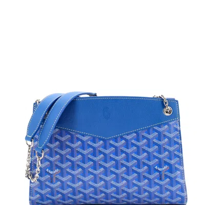 Goyard Structured Rouette Chain Shoulder Bag Coated Canvas Pm In Blue